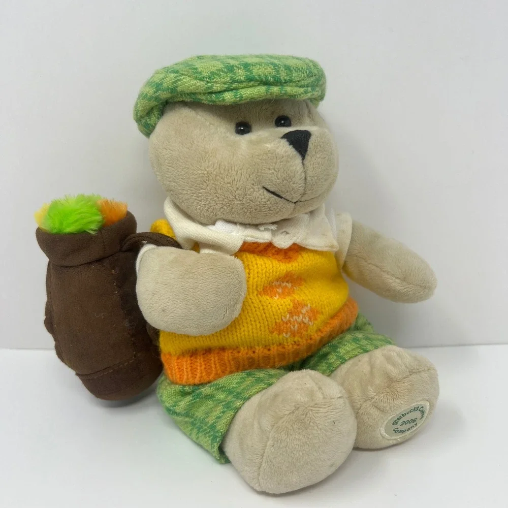 Starbucks‎ Bearista Plush 2006 Golf Theme 50th Edition Tan Green Hat 9